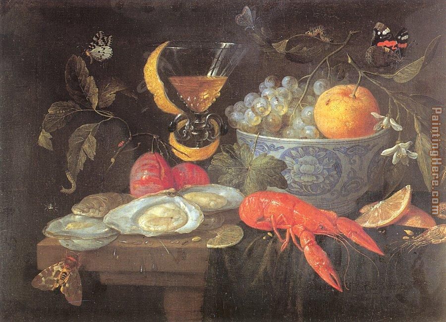 Still Life with Fruit and Shellfish painting - Unknown Artist Still Life with Fruit and Shellfish art painting